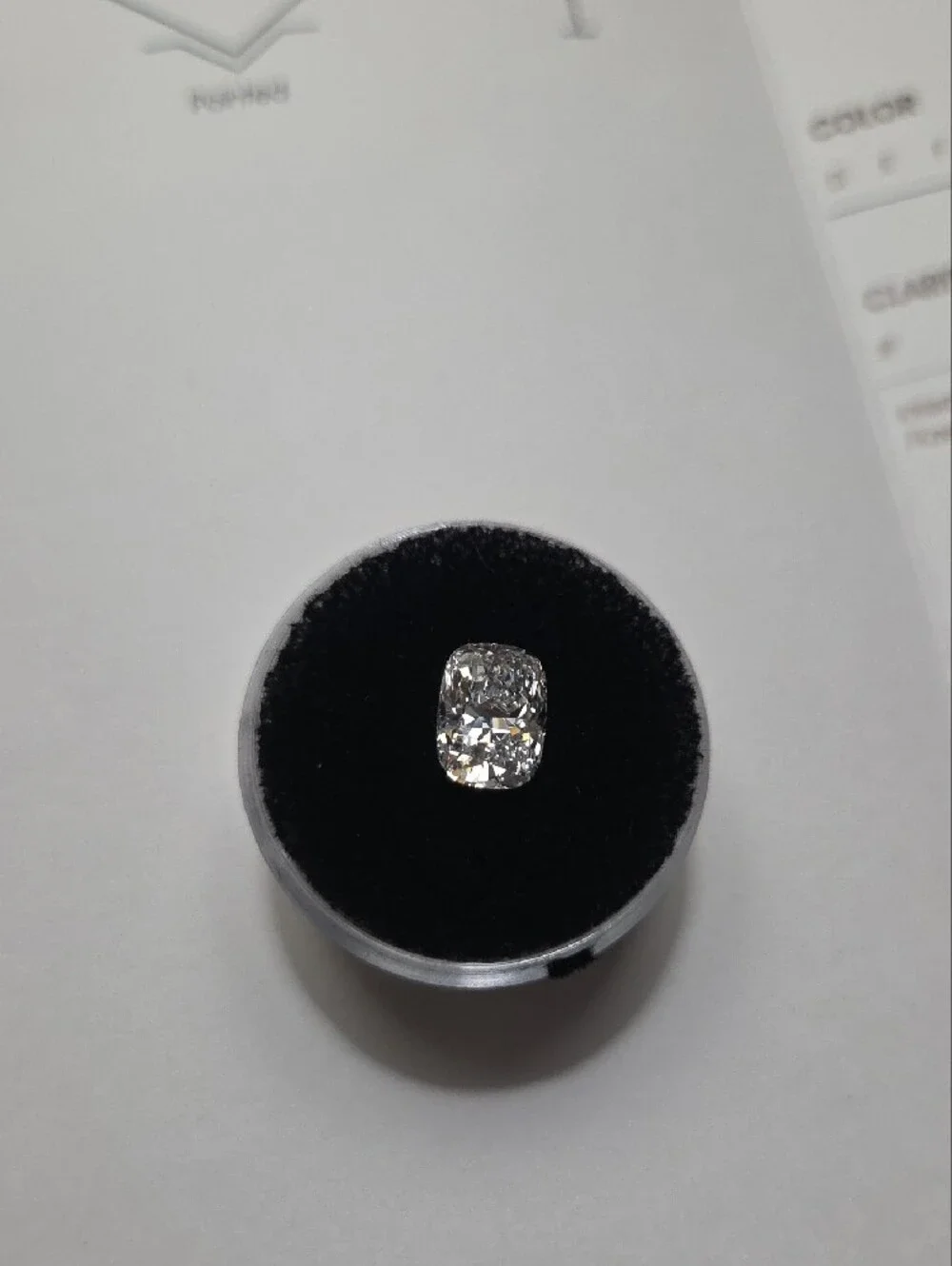 Cushion-Cut White Diamond Ring - Unbranded
